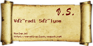 Váradi Sólyom névjegykártya